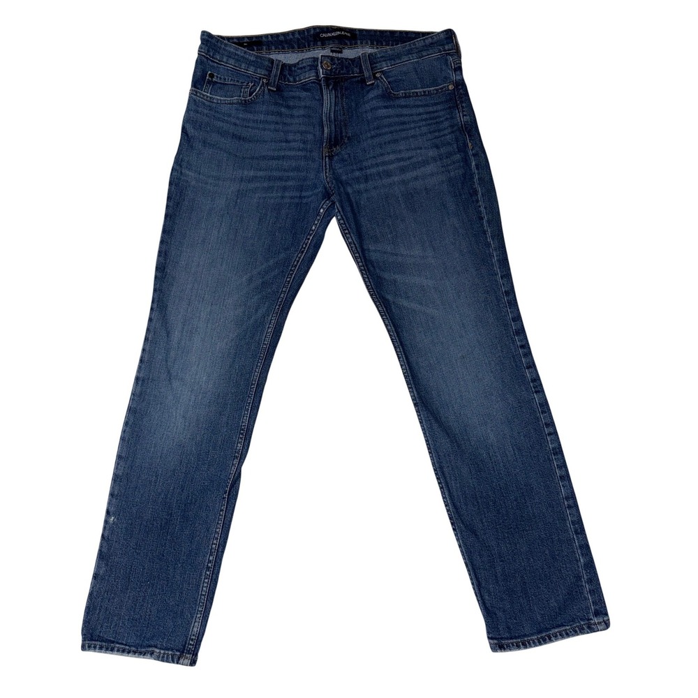 Calvin Klein Jeans Mens 33x30 Slim Fit Medium Wash Blue Denim Pants